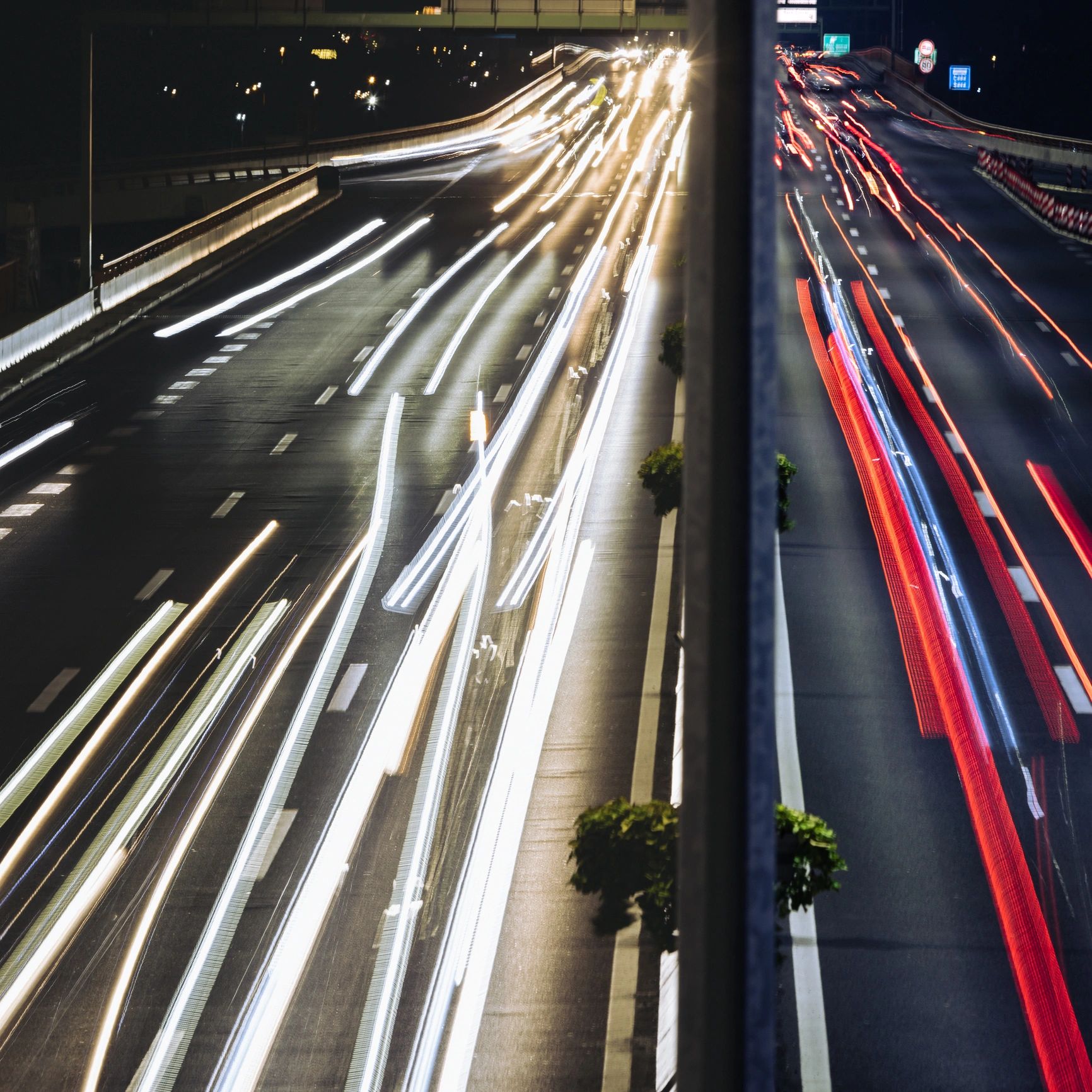 Cars travelling on an open road