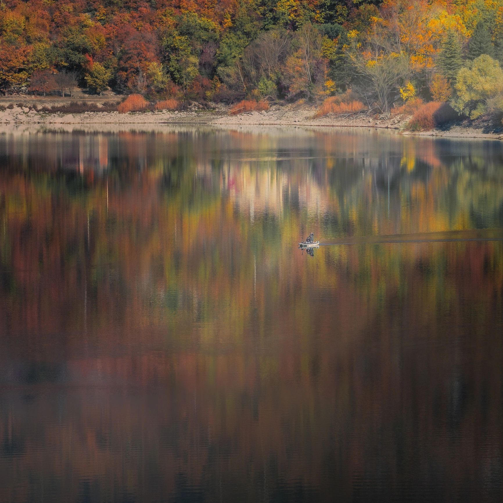 Boat on calm water during a holiday getaway
